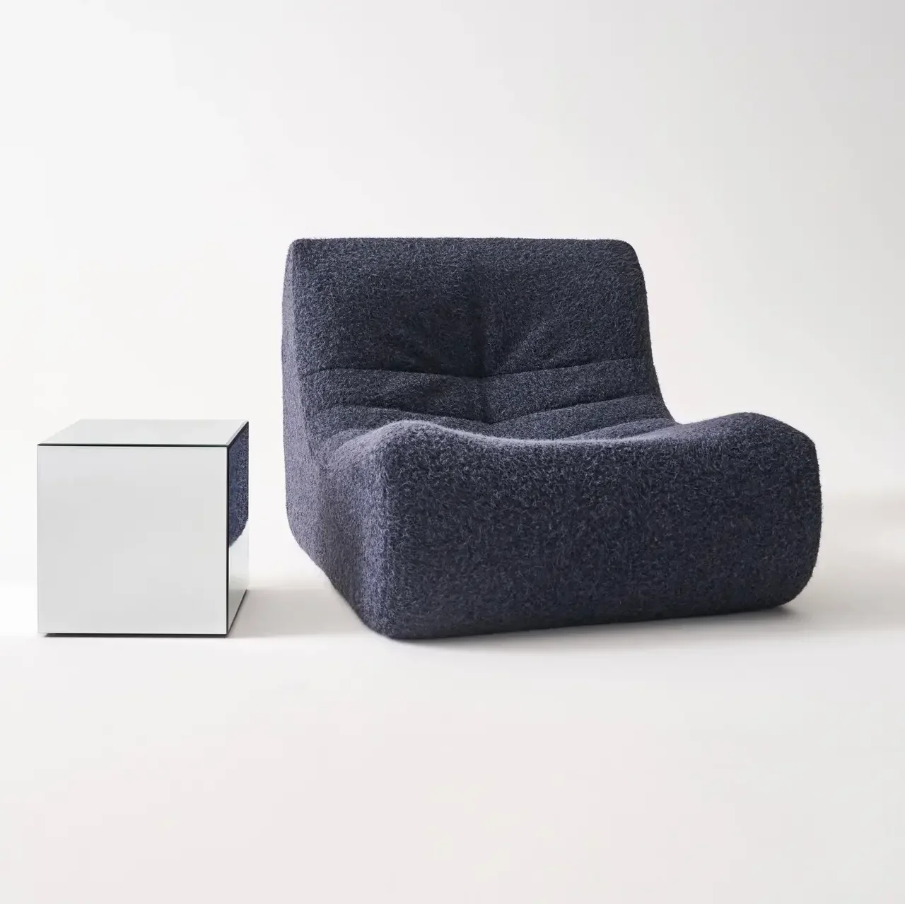 Table d'appoint cube miroir 35cm - bout de canapé design Mirage
