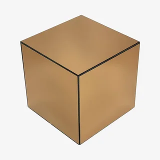 Mesa lateral cubo espelho 40 cm - mesa de apoio design refletivo