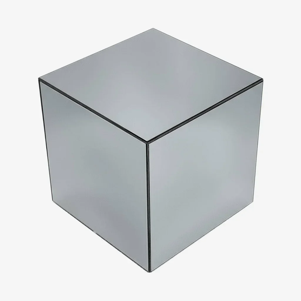 Mesa Lateral Cubo Espelho 40 cm - Mesa de Sofá Design Refletivo