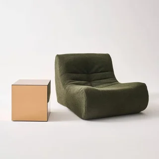 Mesa lateral cubo espelho 40 cm - mesa de apoio design refletivo