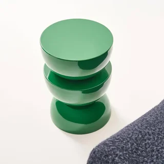 Table d'appoint Coumba violet brillant effet verre Ø32 cm design moderne