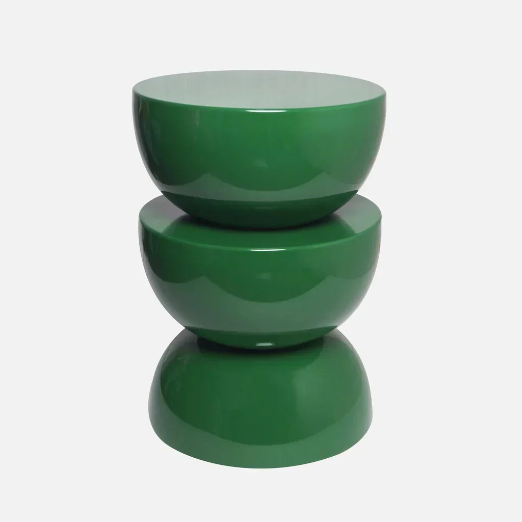 Table d'appoint Coumba violet brillant effet verre Ø32 cm design moderne