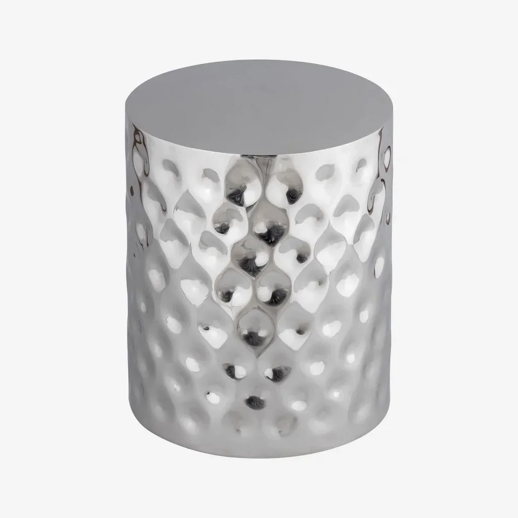 Table d'appoint ronde chromée Mira Ø33 cm design pop et miroir