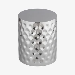 Table d'appoint ronde chromée Mira Ø33 cm design pop et miroir