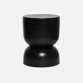 Runder Beistelltisch Schwarzes Metall Ø32cm Industriestil Madi