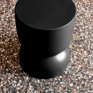 Runder Beistelltisch Schwarzes Metall Ø32cm Industriestil Madi