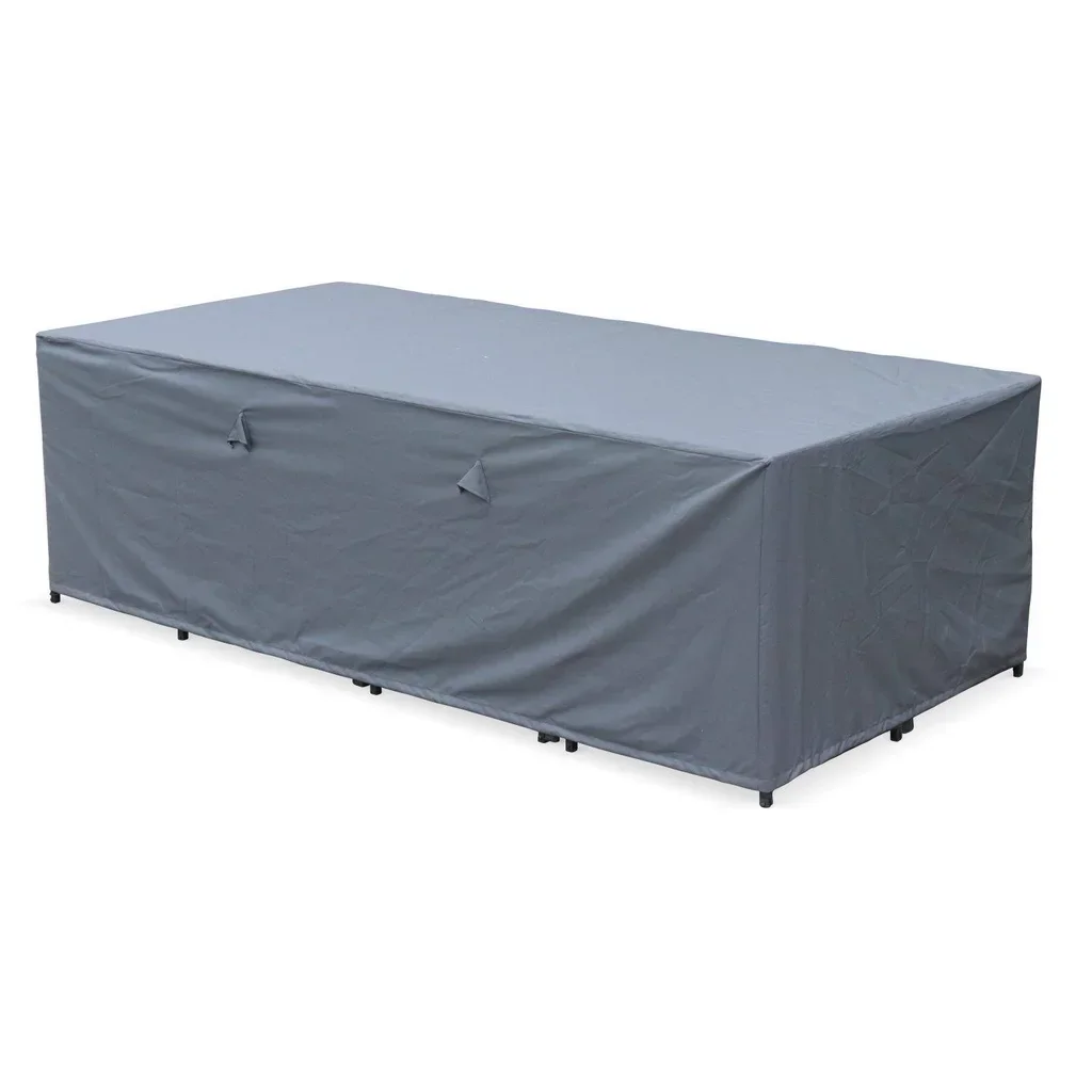 12-Seater Garden Table Steel Wicker Resin with Protective Cover Vasto