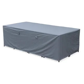 12-Seater Garden Table Steel Wicker Resin with Protective Cover Vasto