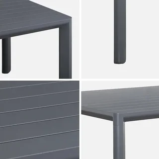 Table de jardin aluminium Sacramento 8 personnes design contemporain