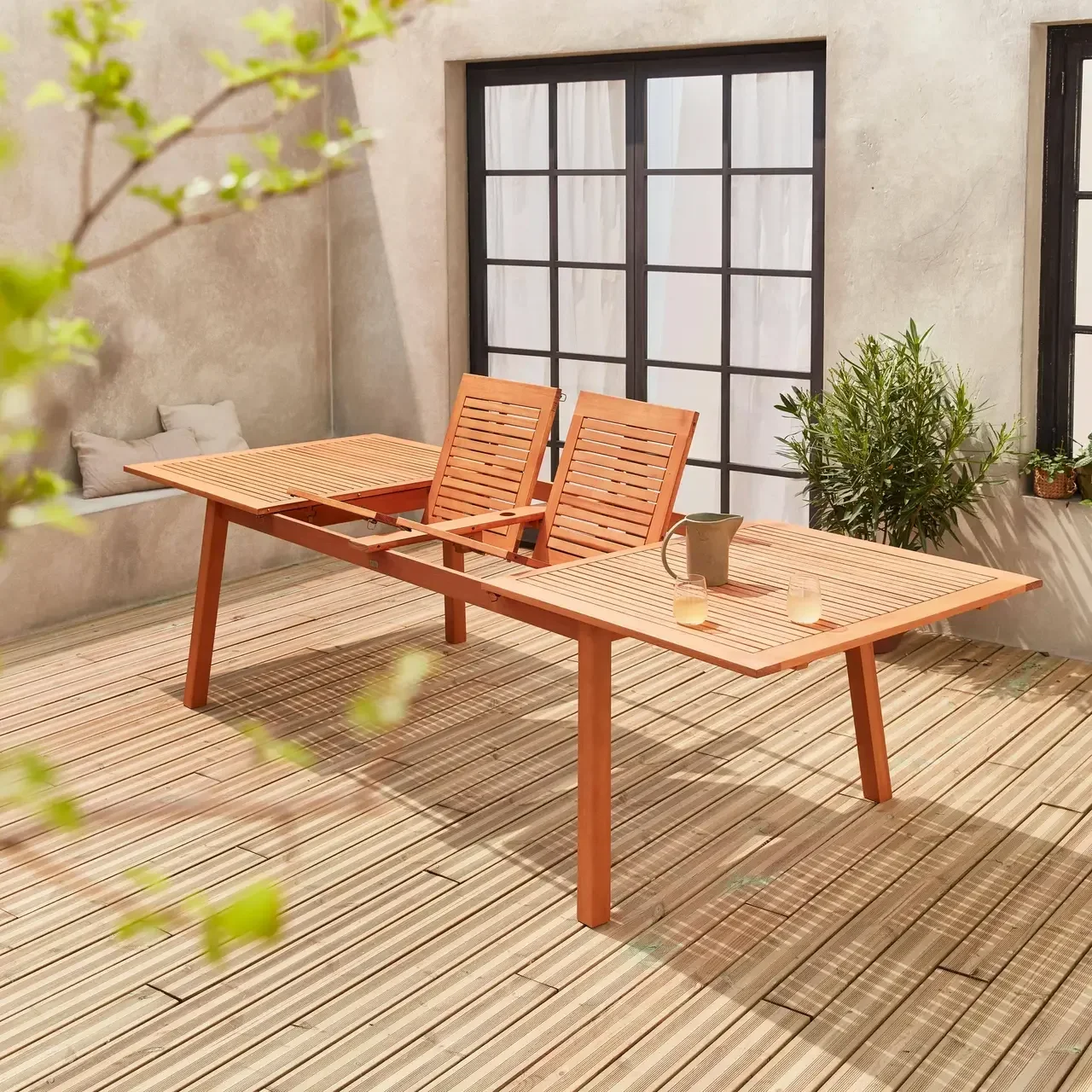 Table de jardin extensible 12 personnes bois eucalyptus FSC Almeria