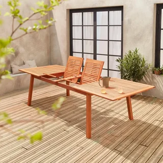Table de jardin extensible 12 personnes bois eucalyptus FSC Almeria