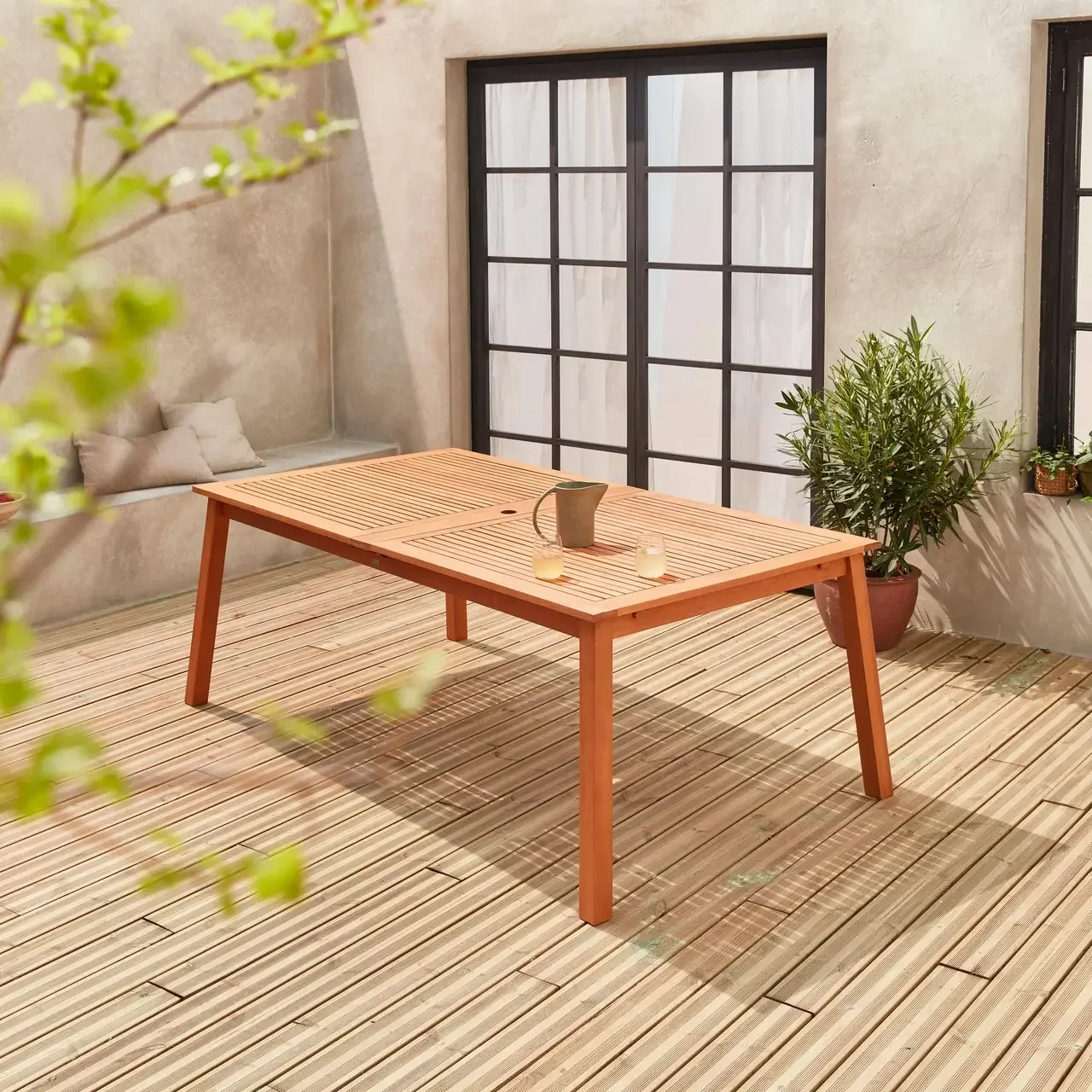 Table de jardin extensible 12 personnes bois eucalyptus FSC Almeria