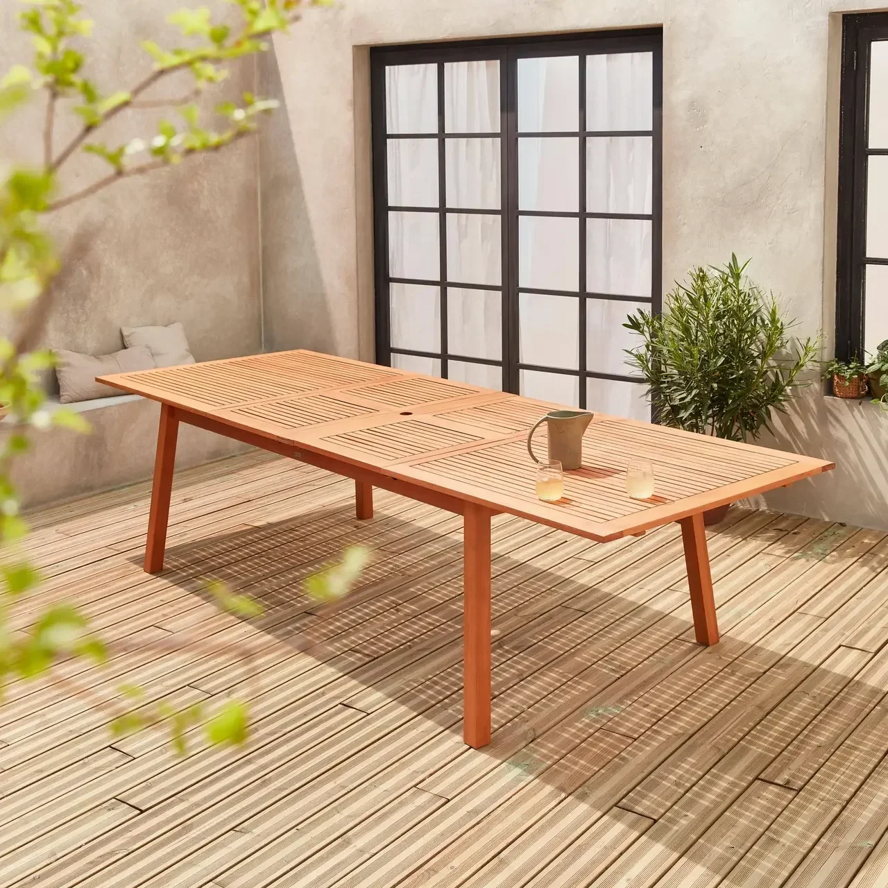Table de jardin extensible 12 personnes bois eucalyptus FSC Almeria
