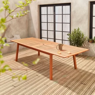Table de jardin extensible 12 personnes bois eucalyptus FSC Almeria