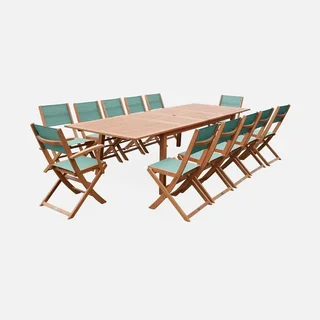Table de jardin extensible 12 personnes bois eucalyptus FSC Almeria