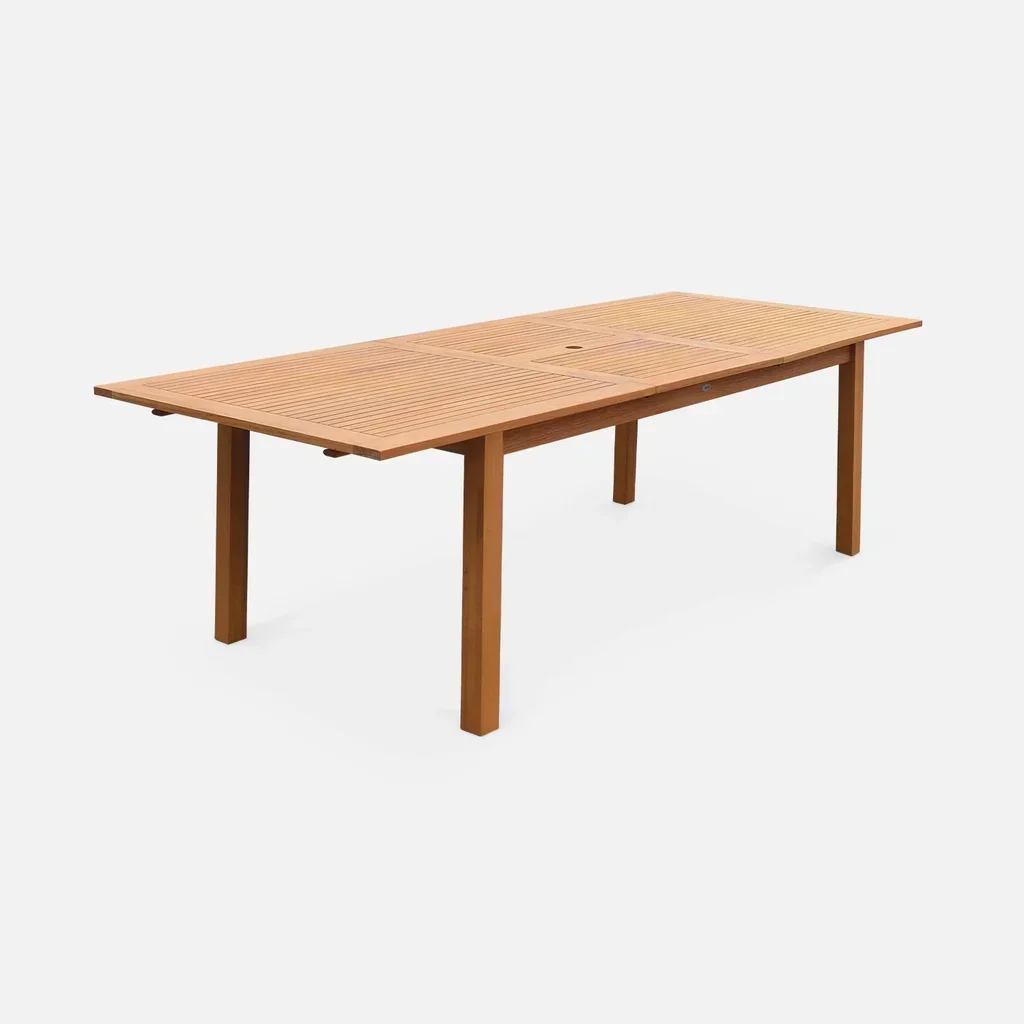 Mesa de Jardim Extensível Almeria 8-10 Lugares Madeira de Eucalipto FSC com Extensão Borboleta
