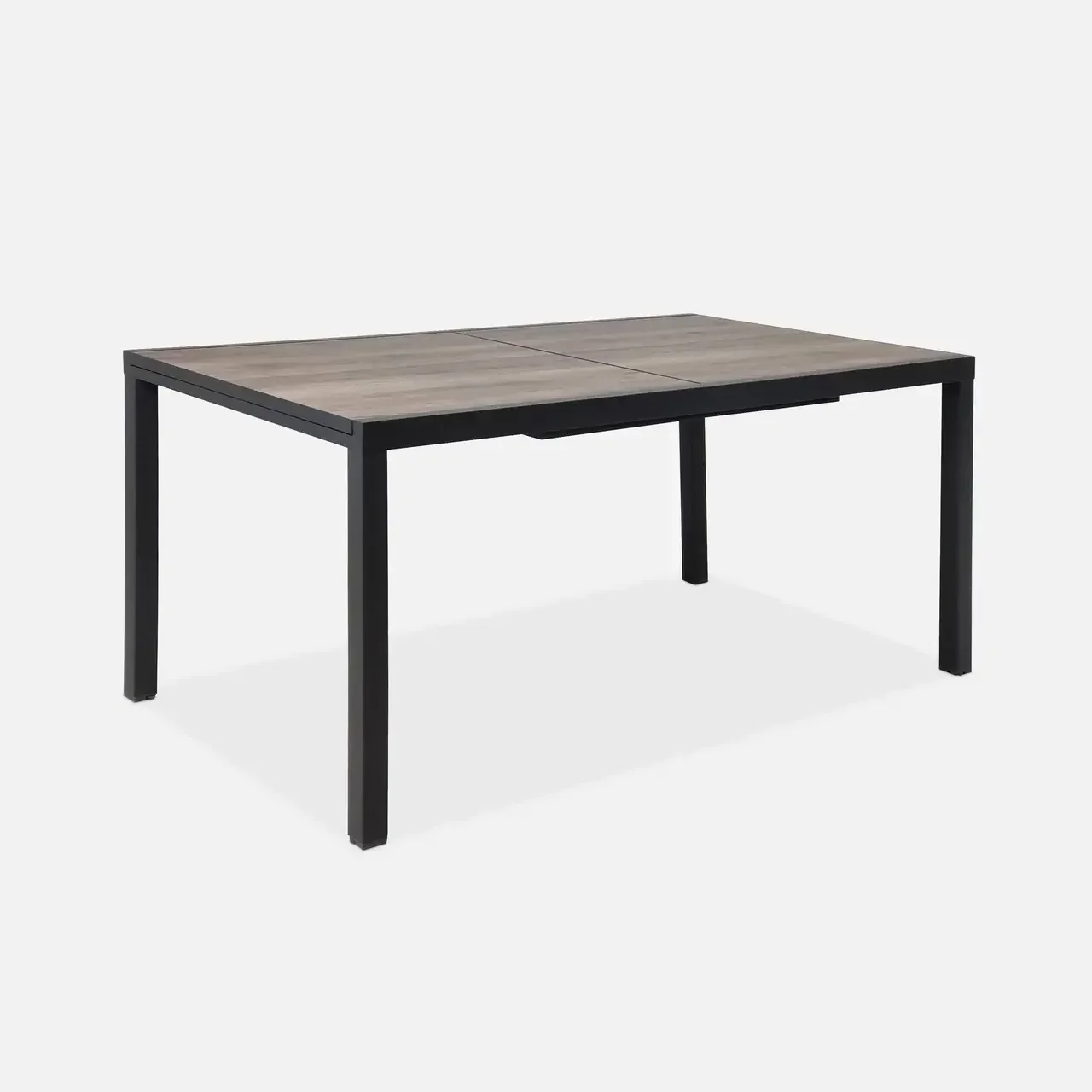 Table de jardin extensible 8 personnes aluminium effet bois foncé Nashville 160-240 cm