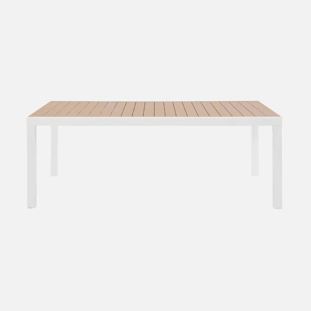 Table de jardin extensible aluminium blanc 10-12 personnes Elora