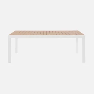 Table de jardin extensible aluminium blanc 10-12 personnes Elora