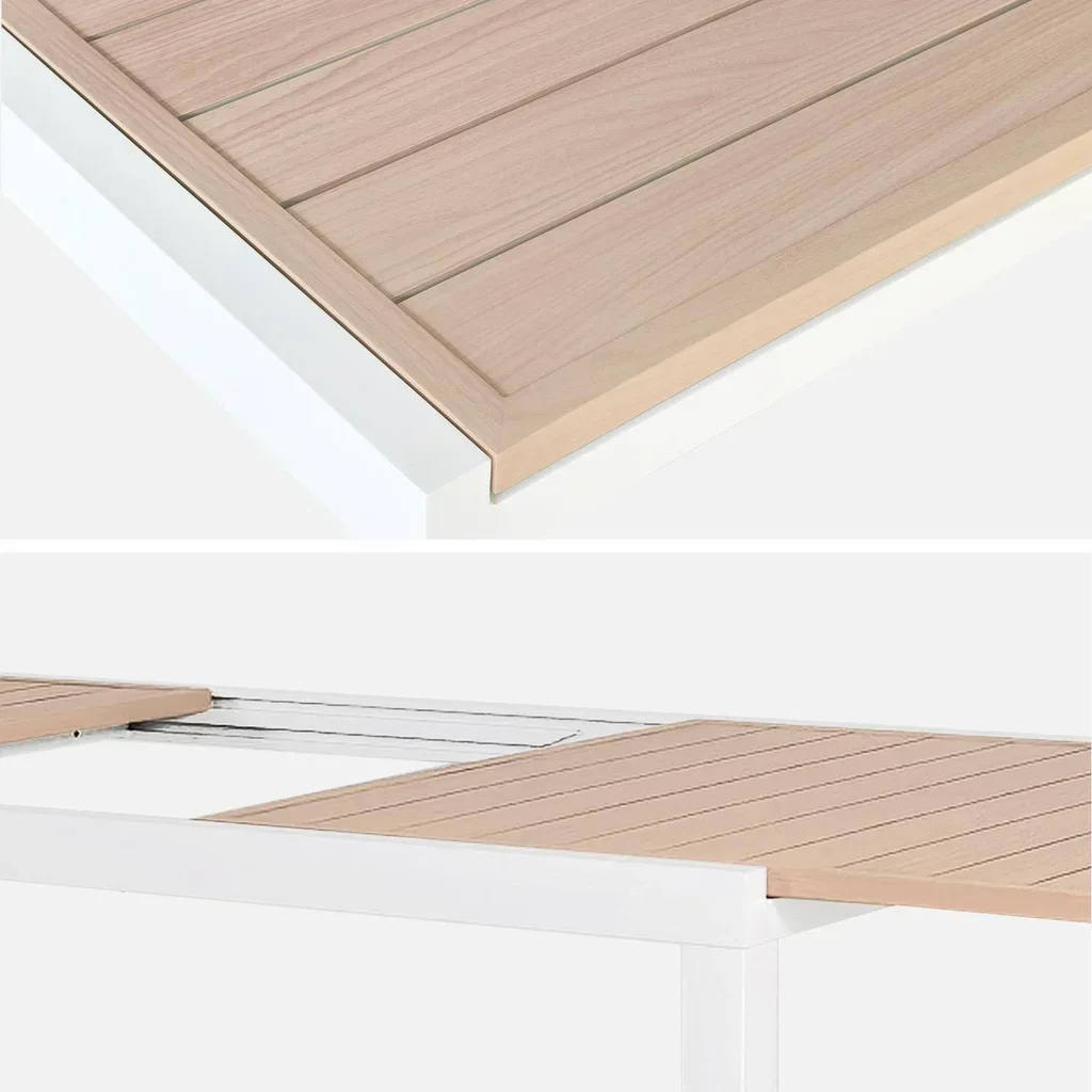 Table de jardin extensible aluminium blanc 10-12 personnes Elora