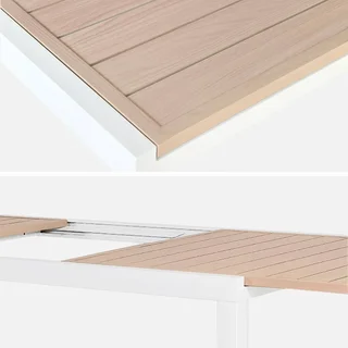 Table de jardin extensible aluminium blanc 10-12 personnes Elora