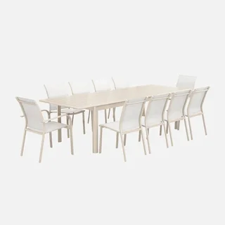 Table de jardin extensible aluminium 10 personnes Seattle anthracite