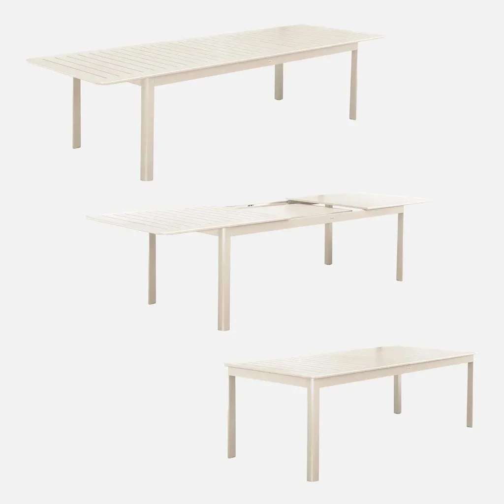Table de jardin extensible aluminium 10 personnes Seattle anthracite
