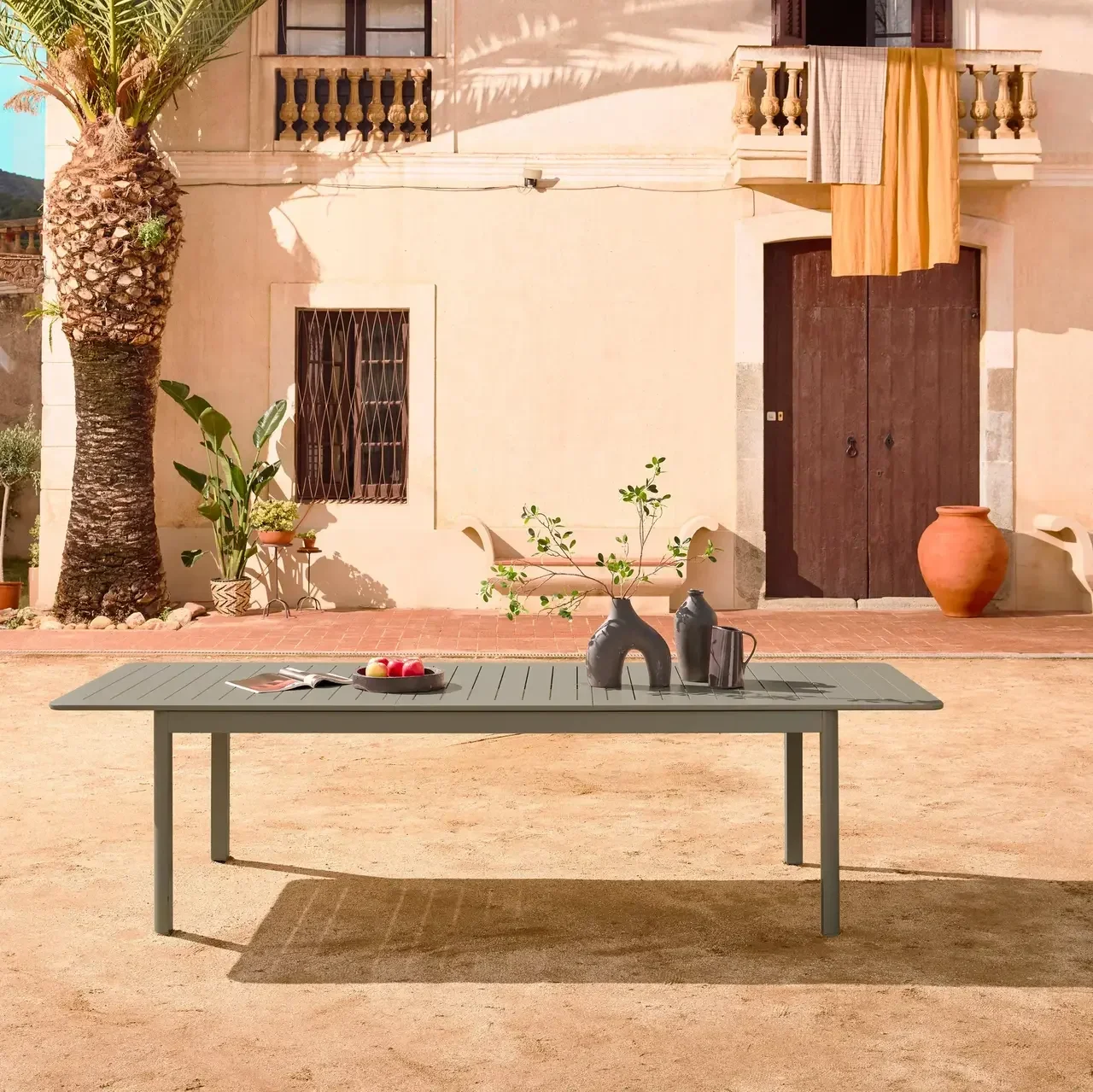 Table de jardin extensible aluminium 10 personnes Seattle gris anthracite