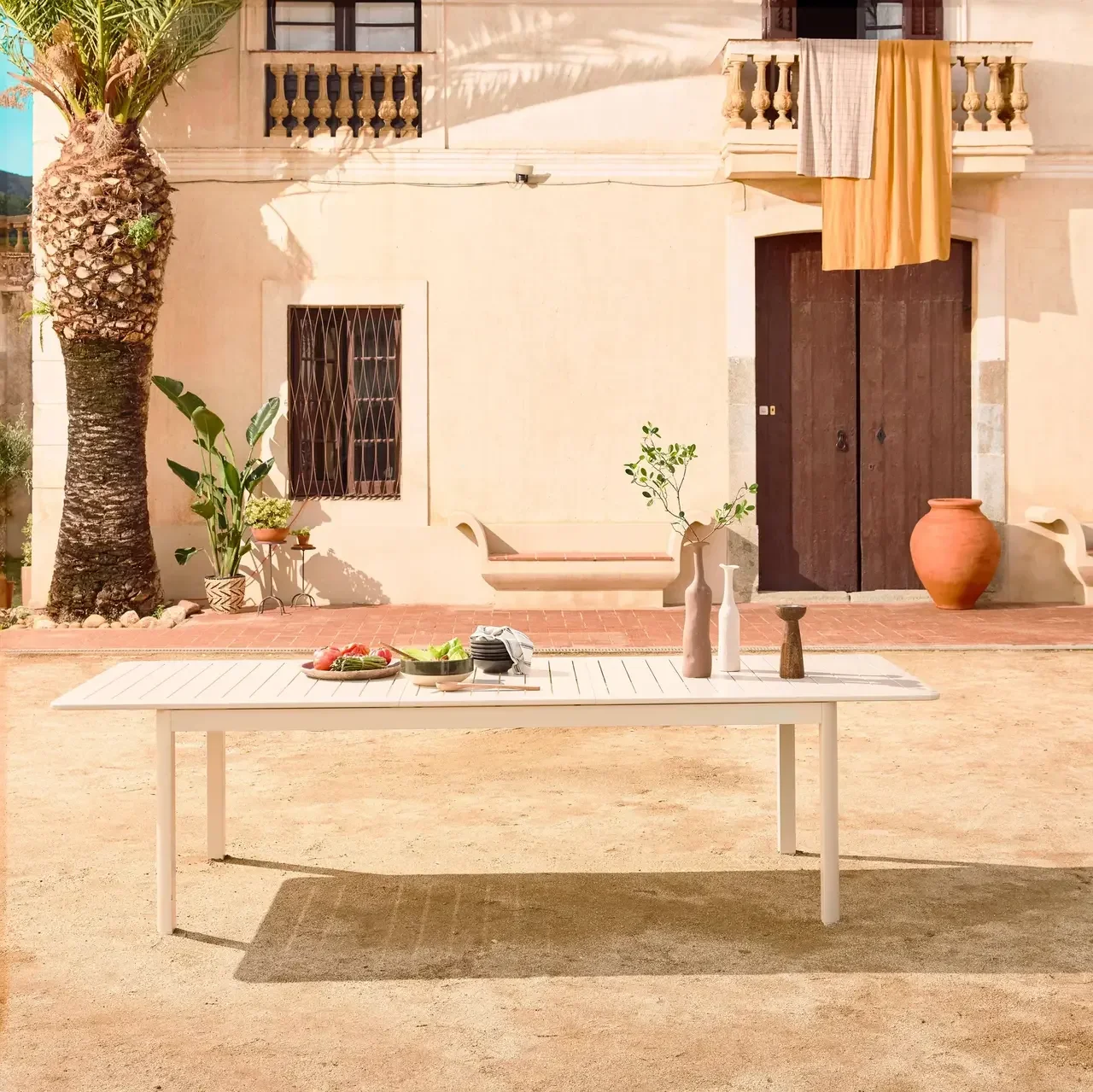 Table de jardin extensible aluminium 10 personnes Seattle anthracite