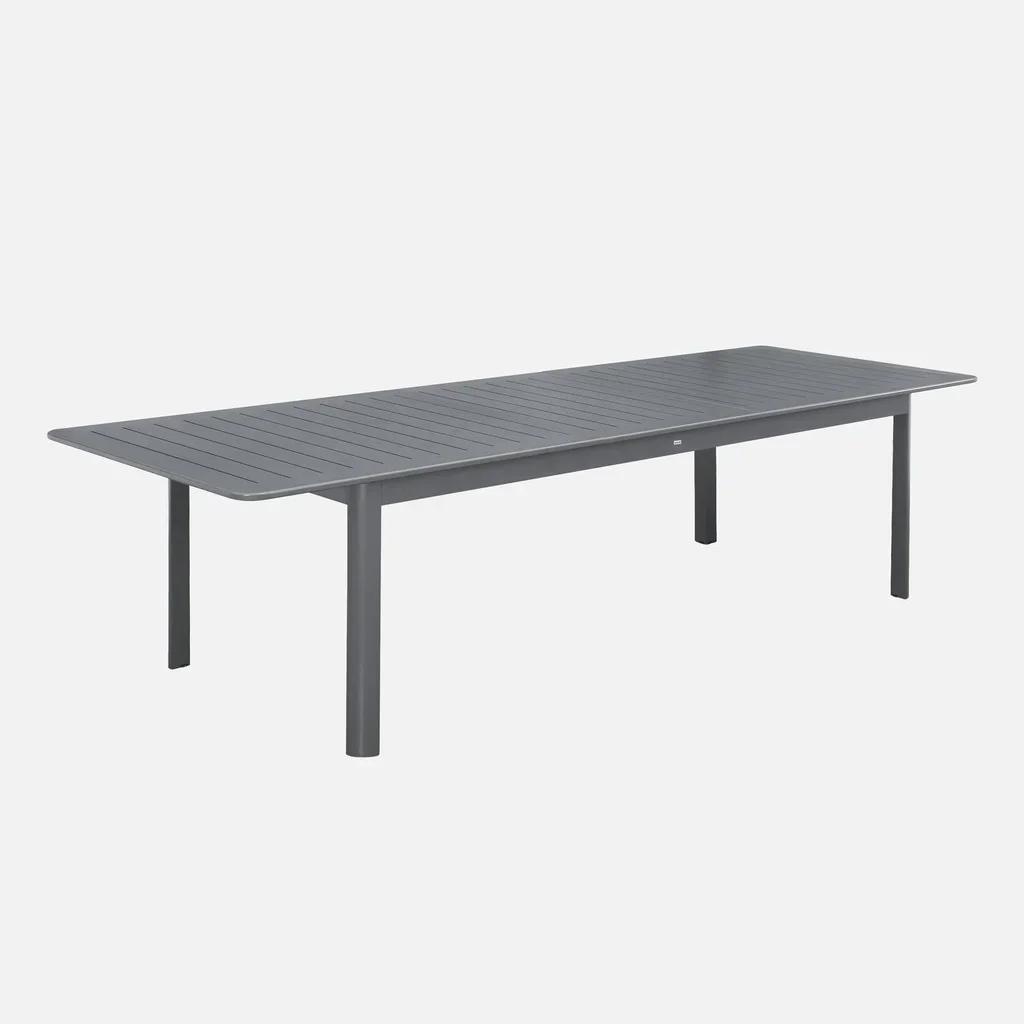 Table de jardin extensible aluminium 10 personnes Seattle anthracite rallonge