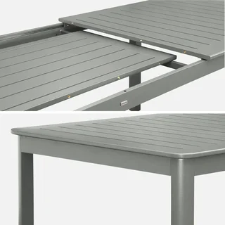 Table de jardin extensible aluminium 10 personnes Seattle gris anthracite