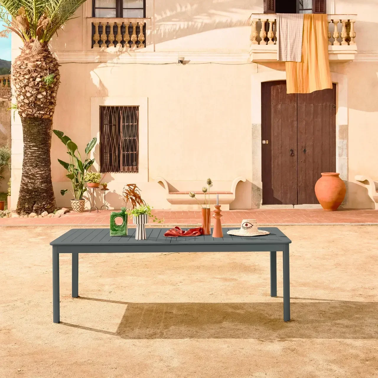 Table de jardin extensible aluminium 10 personnes Seattle anthracite rallonge