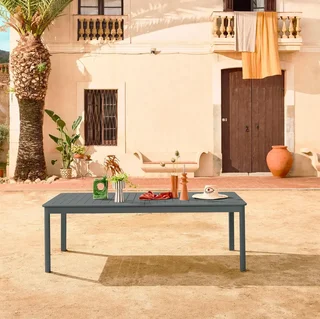 Table de jardin extensible aluminium 10 personnes Seattle anthracite rallonge
