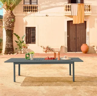 Table de jardin extensible aluminium 10 personnes Seattle anthracite rallonge