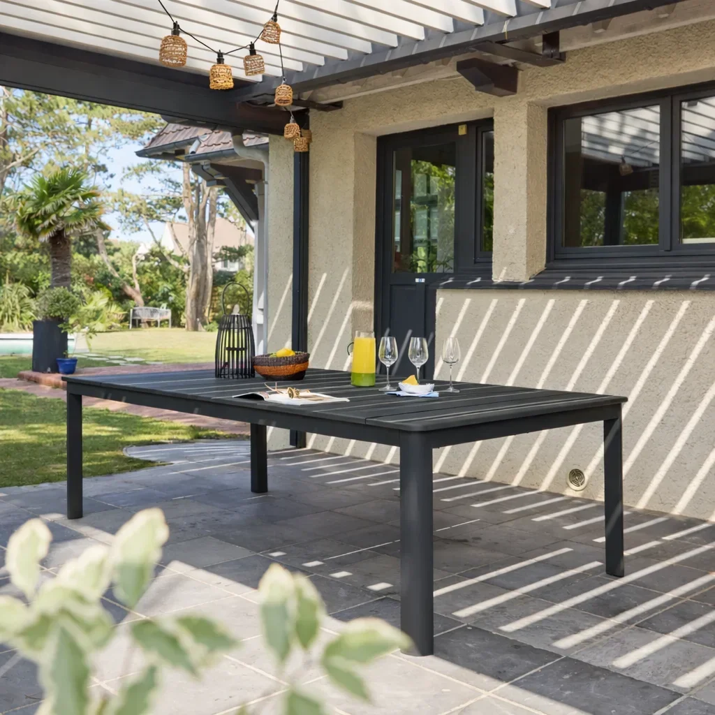 Table de jardin extensible aluminium 12 personnes Karo terrasse