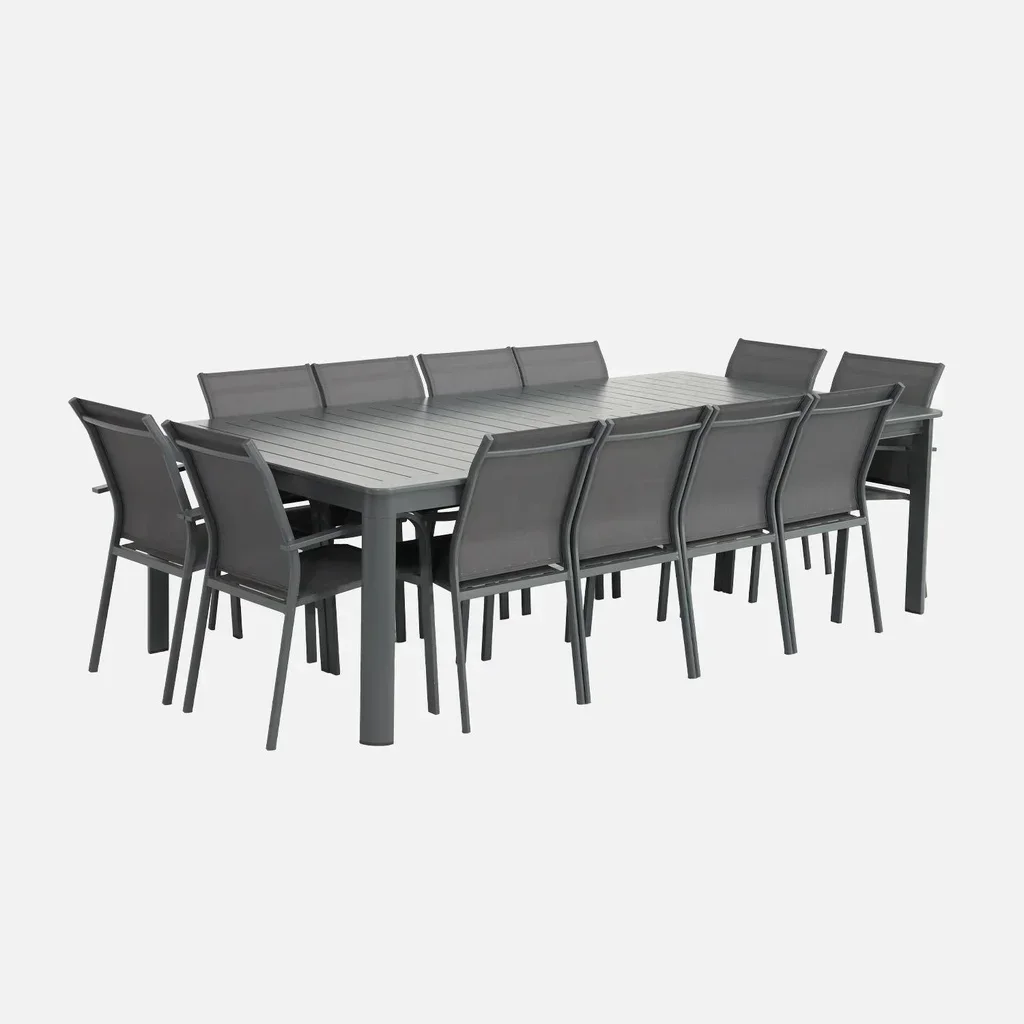 Table de jardin extensible aluminium 12 personnes Karo terrasse