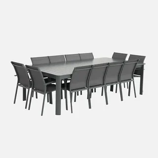 Table de jardin extensible aluminium 12 personnes Karo terrasse