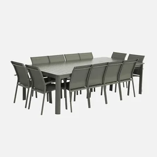 Table de jardin extensible aluminium 12 personnes Karo