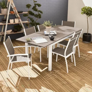 Table de jardin extensible aluminium 6 places Chicago