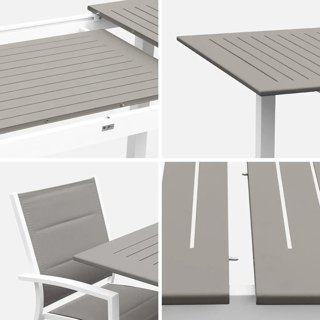 Table de jardin extensible aluminium 6 places Chicago