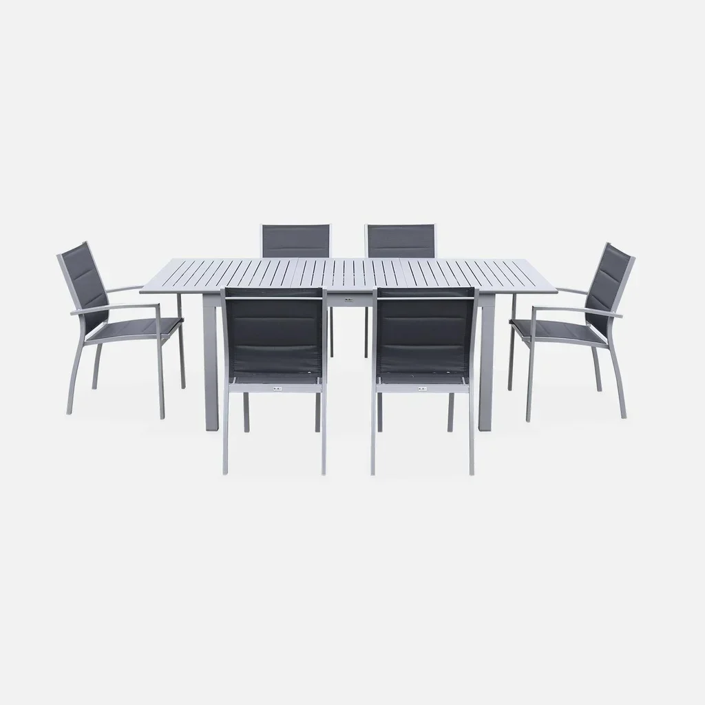 Table de jardin extensible aluminium 6 places Chicago