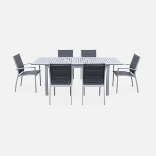 Table de jardin extensible aluminium 6 places Chicago