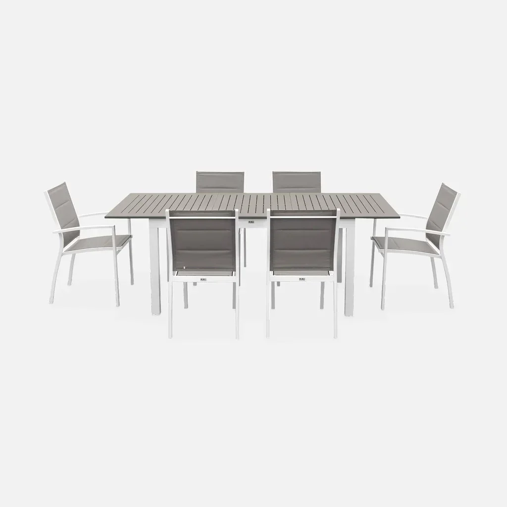 Table de jardin extensible aluminium 6 places Chicago