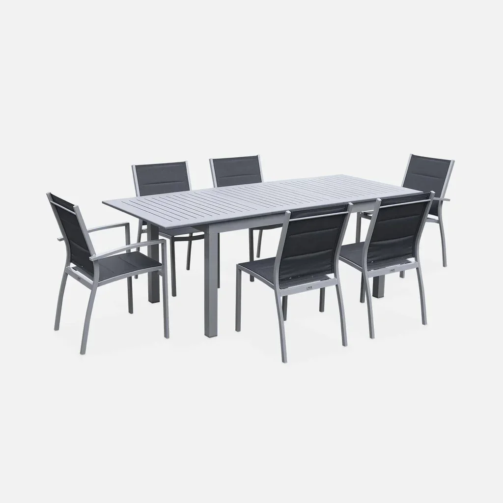 Table de jardin extensible aluminium 6 places Chicago