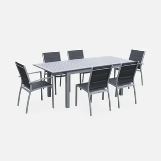 Table de jardin extensible aluminium 6 places Chicago