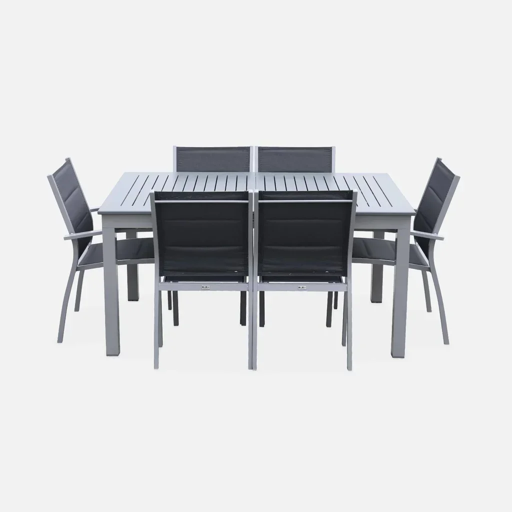 Table de jardin extensible aluminium 6 places Chicago