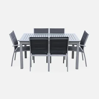 Table de jardin extensible aluminium 6 places Chicago