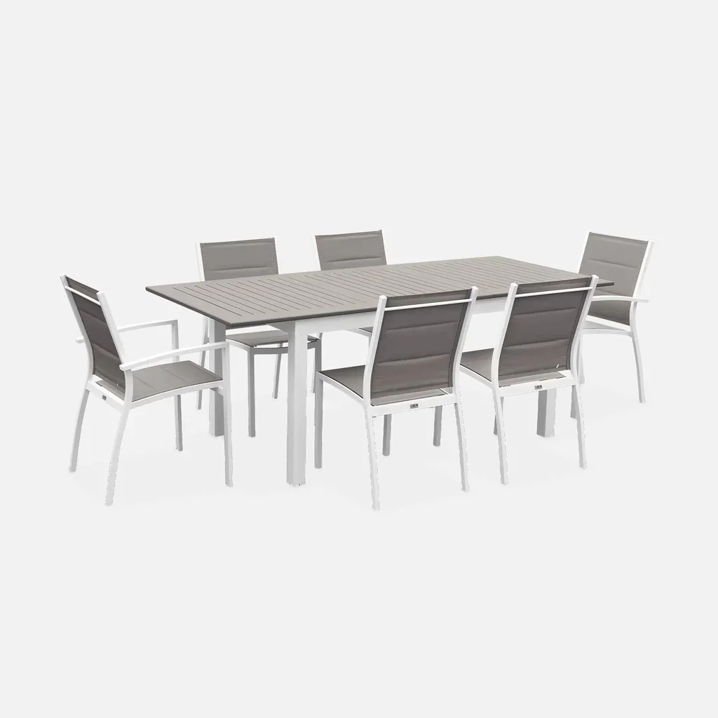Table de jardin extensible aluminium 6 places Chicago