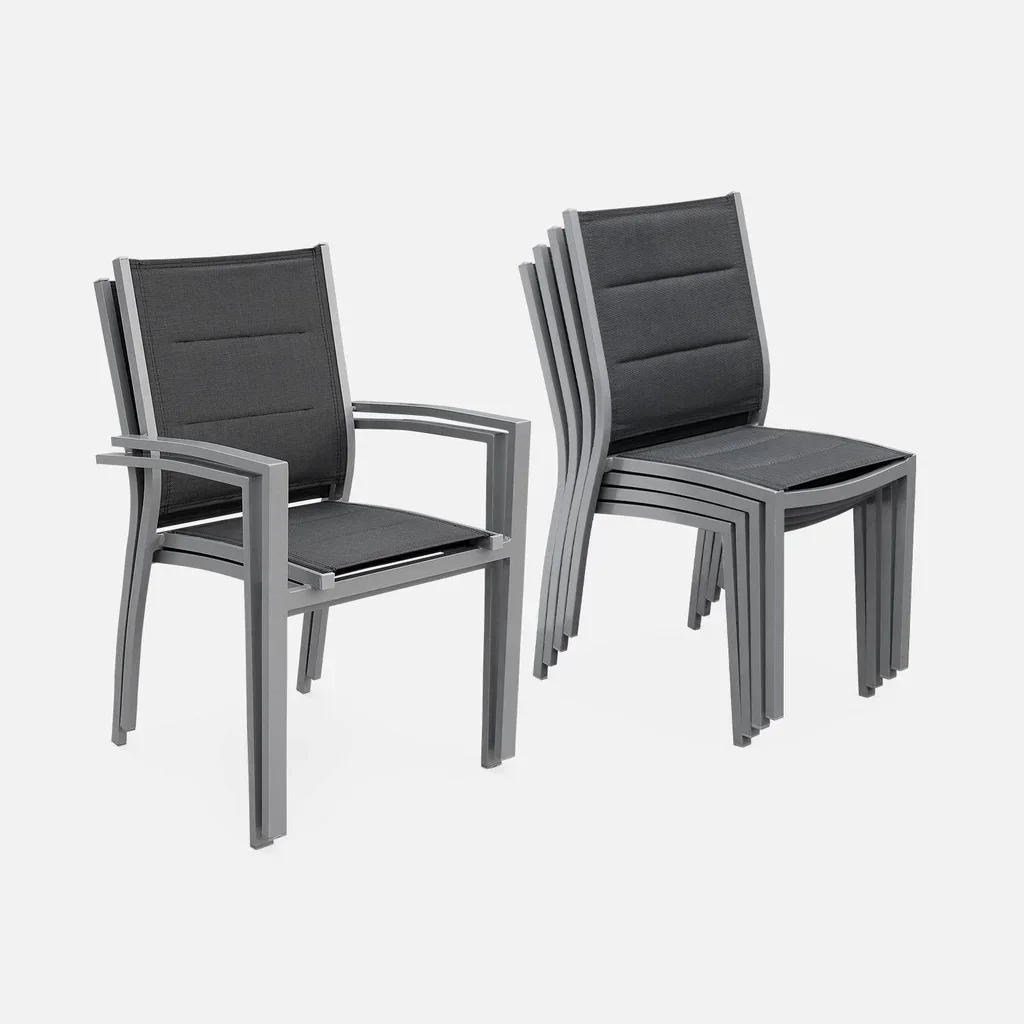 Table de jardin extensible aluminium 6 places Chicago