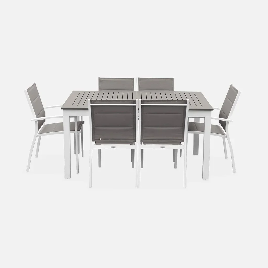 Table de jardin extensible aluminium 6 places Chicago